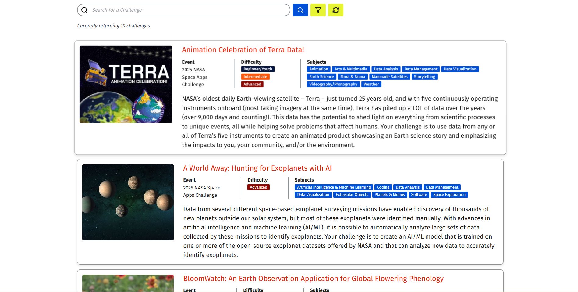 Space Apps Challenge 2025 Challenges